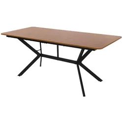 ML-Design Esstisch 180x80x75 cm Dunkelbraun, rechteckig, Industrial Look, Stahlgestell, für 6 Personen