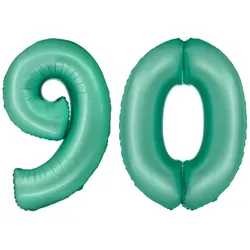 XL Folienballon mint grün Zahl 90