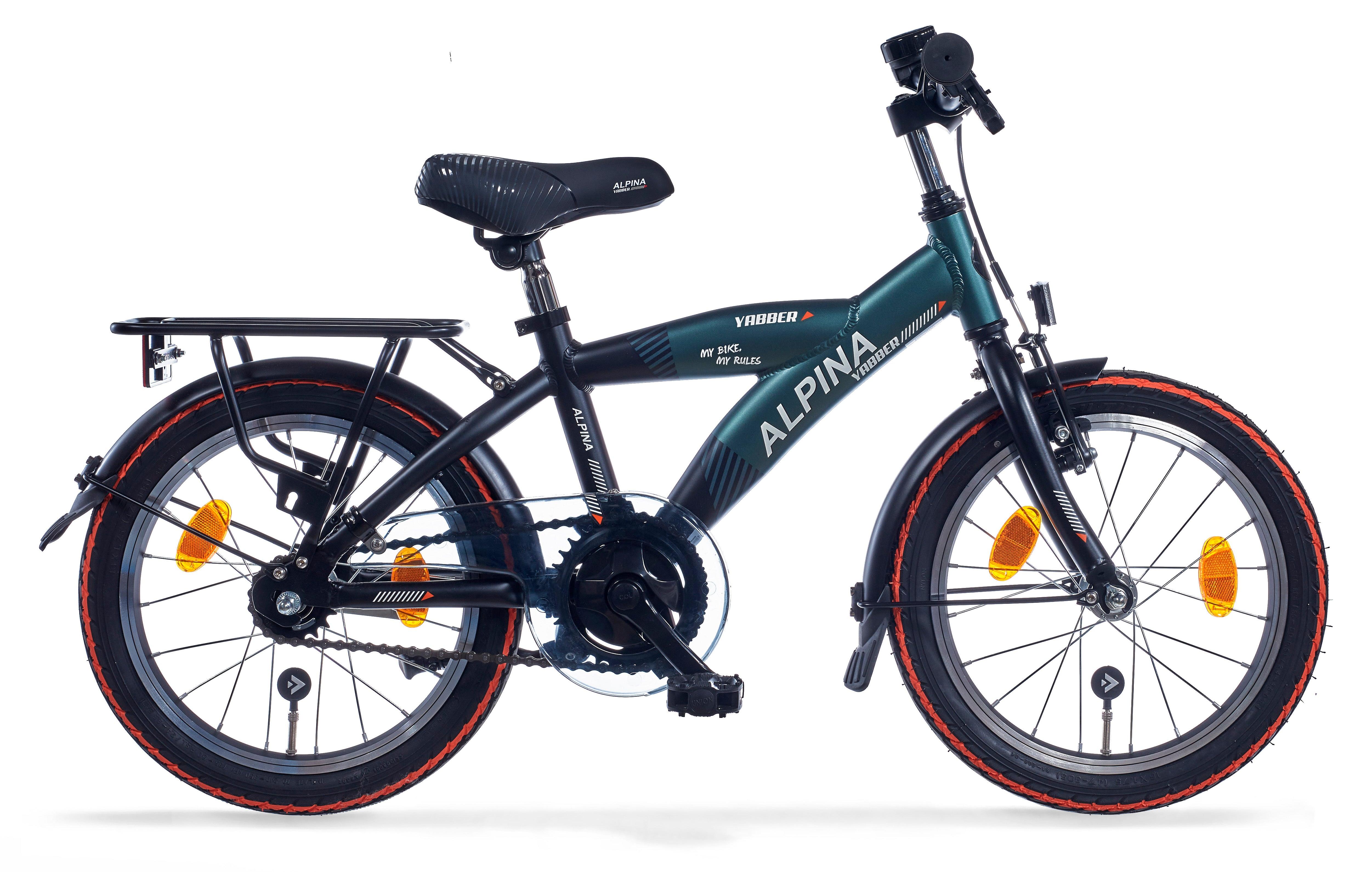 Alpina Yabber, Kinder, Männlich, Aluminium, Schwarz, Grün, 45,7 cm (18"), Fixed-gear