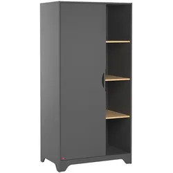 SCHRANK 1 Tür Grau und Holz