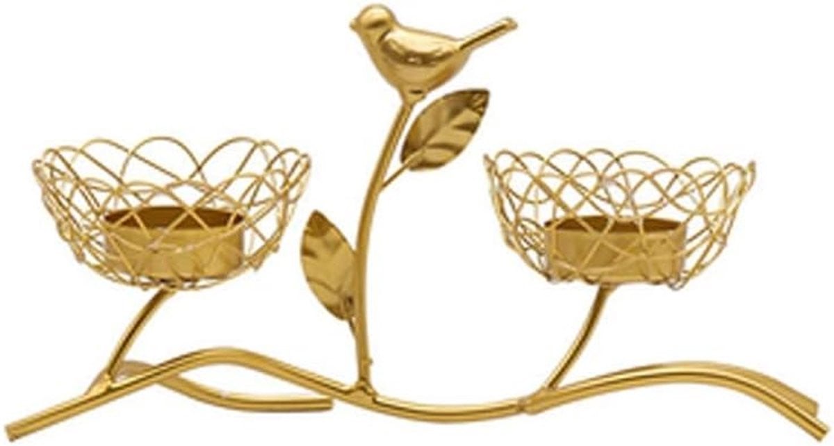 Kandelaar Vogel Kaarsenhouder Decoratie Zwart Maat C