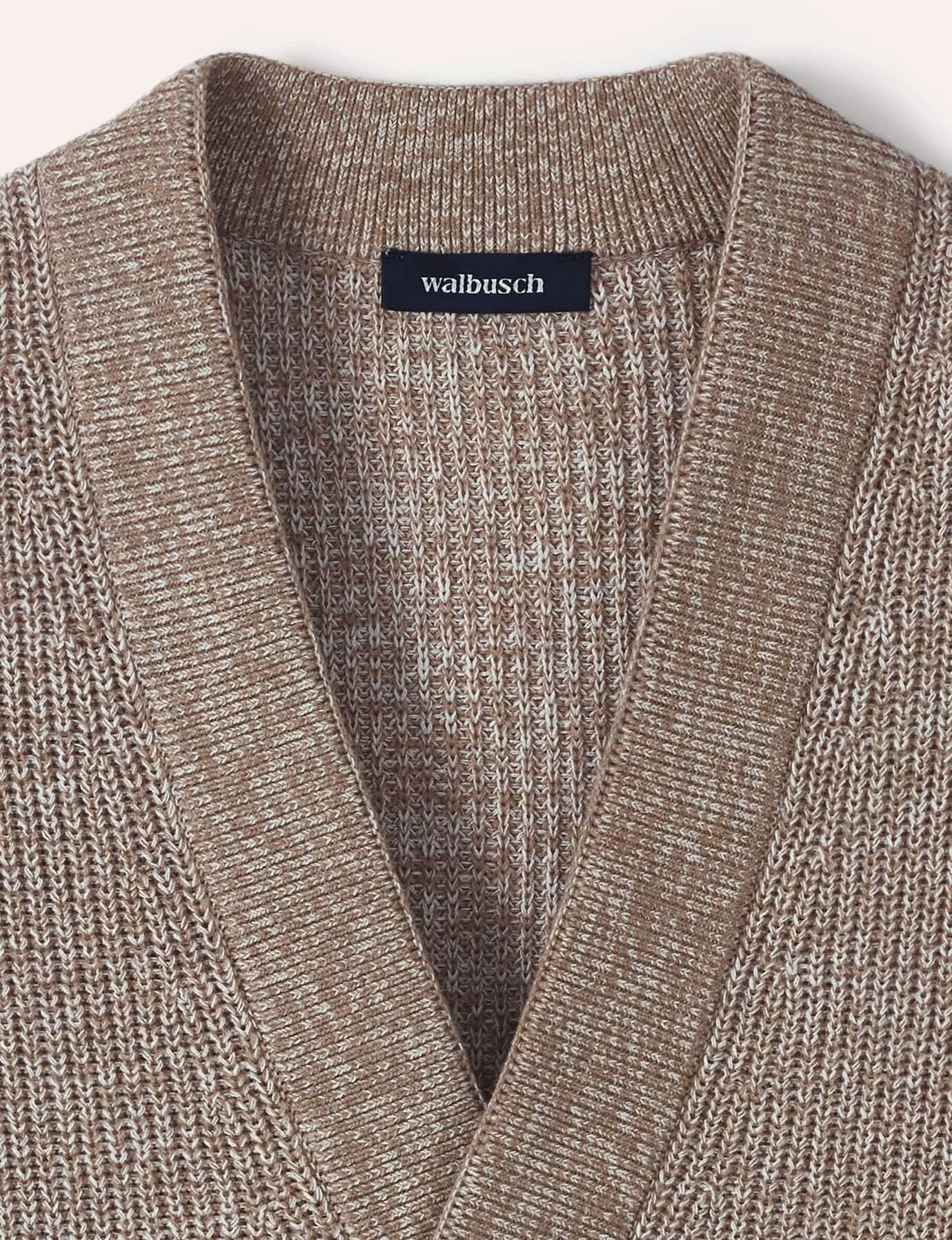 Walbusch Mouline Cardigan, normale Größen, Farbe Beige, 56,   Herren