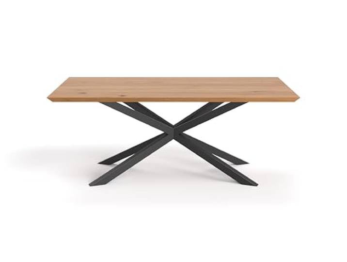 Danzz Tisch Lumina aus massivem Eichenholz, im Loft-Stil, mit Spinnenbeinen 200x90 cm