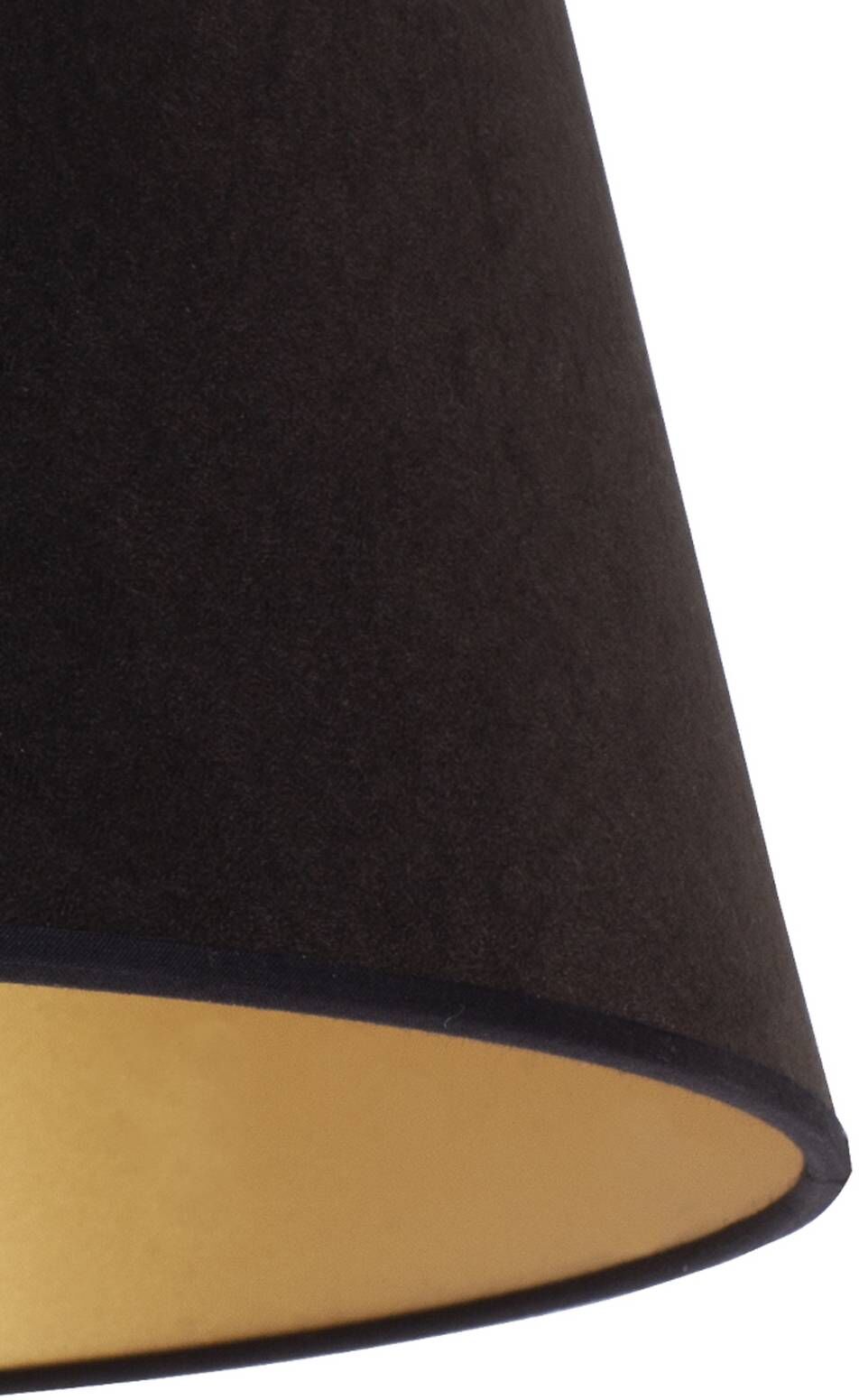Lampenschirm Cone Höhe 25,5 cm, schwarz/gold Duolla, schwarz, Textil / Stoff / Seide