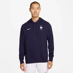 NIKE Frankreich Sportswear Club French Terry Hoodie Herren 498 - blackened blue/white XXL