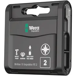 Wera Bit-Box 15 Impaktor PZ, PZ 2 x 25 mm 15-teilig 05057763001 Impaktor Bits