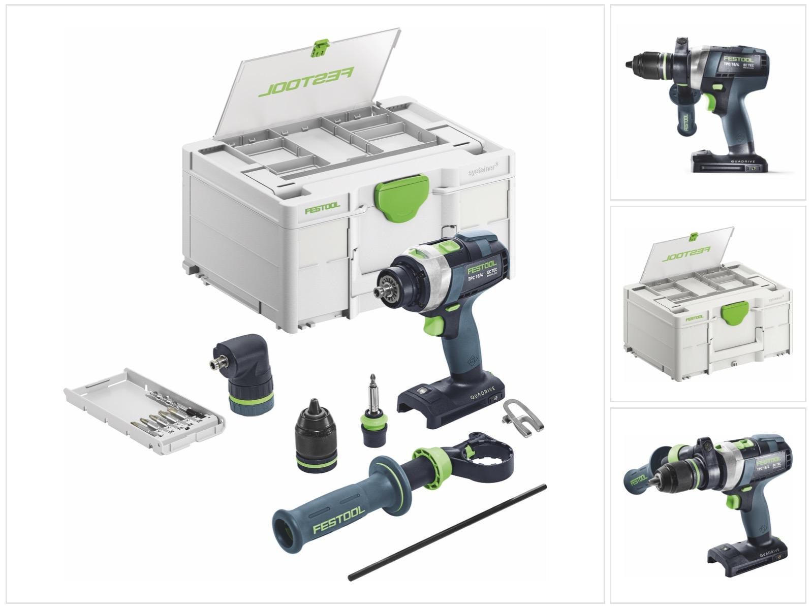 Festool TPC 18/4-Basic-Set accu-slagboormachine 18 V 75 Nm borstelloos met Systainer - zonder accu en zonder oplader