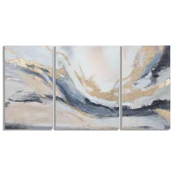 Leinwandbild Blau/Grau/Gold ca. 150x80cm