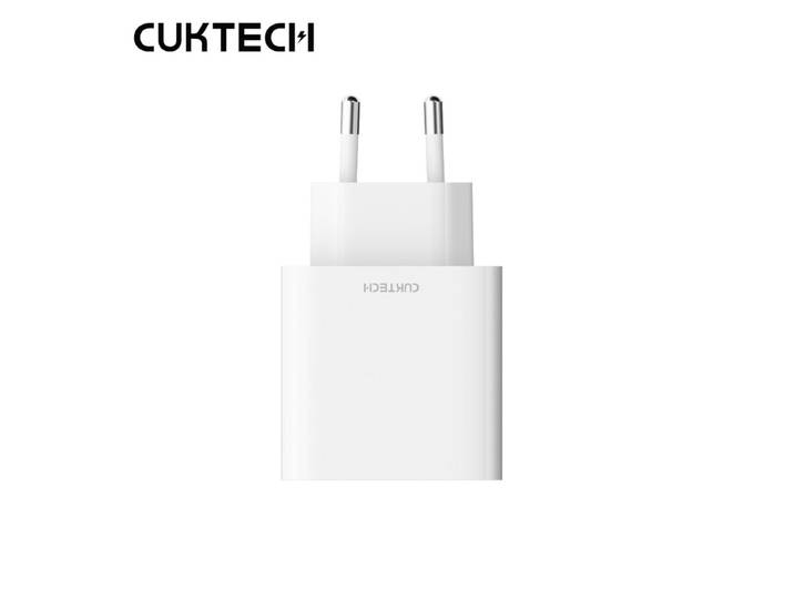 CUKTECH Chargeur rapide 30 W USB-A et USB-C, prise UE A19EU, Blanc