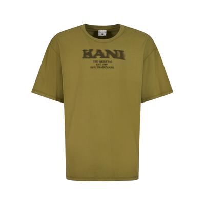 T-Shirt KARL KANI "Karl Kani Karl Kani Retro Sprayed Tee", Herren, Gr. S, olive, 100% Baumwolle, unifarben, normal, Rundhals, Shirts T-Shirt
