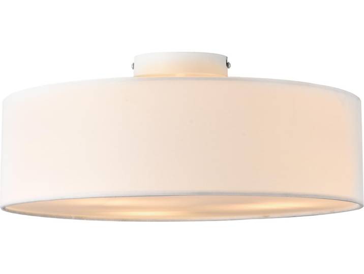Deckenleuchte Omaha 3 x E27 Deckenlampe 3-Flammig Durchmesser 45 cm Kunststoff Textiloptik Organza Weiß/Weiß [lux.pro]