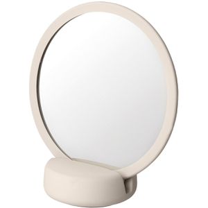 Blomus Kosmetikspiegel Sono Moonbeam 69162, beige, 5-fach Vergrößerung, mit Standfuß, Ø Spiegel 17 cm