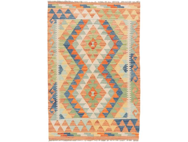 Kelim Afghan Teppich 81x120 Handgewebt Orientteppich Wolle