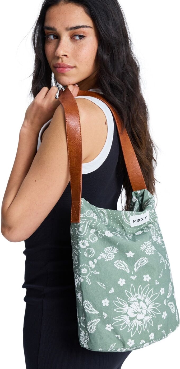 Sporttasche ROXY "Levitating Purse", Damen, grün (oil grün boho bandana), Baumwolle, Taschen Sporttasche