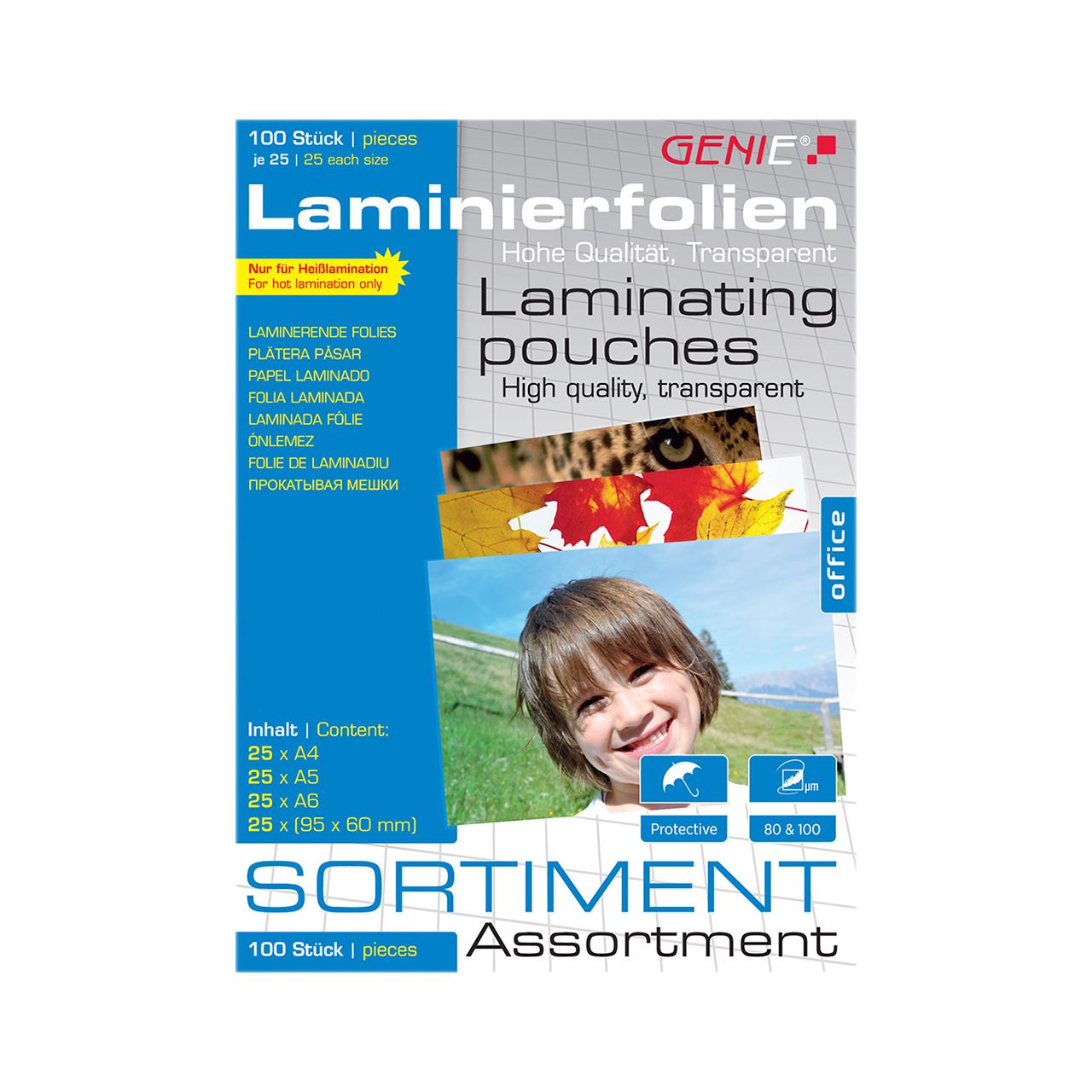 Genie Laminiertaschen 100 Sortimentspack - Folien