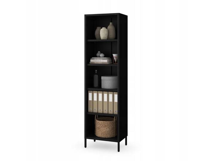 Étagère en Métal Noir MARIO - Design Brillant et Étagères Ajustables