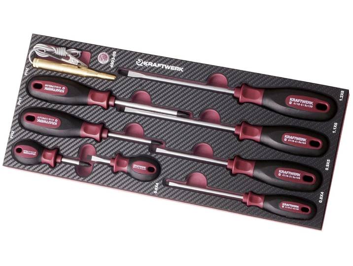 Schraubendreher KRAFTWERK Completo EVA3 4903-09 9-teilig , silber (silberfarben), Stahl, Schraubendreher, Schraubendreher