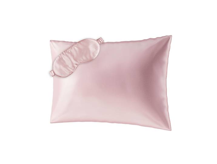 Dekokissen AILORIA Seidenkissenbezug + Maske BEAUTY SLEEP SET (70x50) , pink (shy blush), 1 Stk., Obermaterial: 100% Seide silk., Bettwäsche, Dekokissen