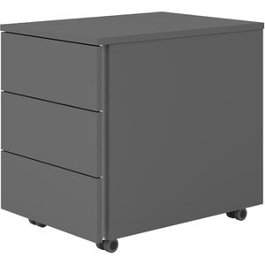Böttcher-AG Rollcontainer Base Lite, aus Holz, graphit, mit 3 Schubladen