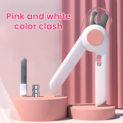 Happy Pet Pantry LumiTrim LED Pet Nail Clipper Pro For Dogs & Cats pink And White