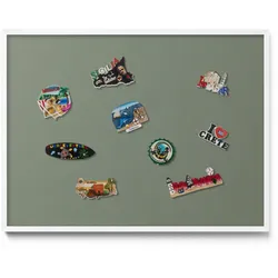 MAGNETTAFEL 80x60 cm Weißer Rahmen Farbe Olivgrün