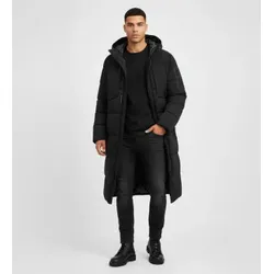 BOSS für Herren. 50543972 Lange Daunenjacke aus schwarzem Stretchgewebe (L), Lässig, Polyamid