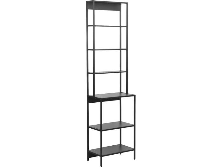 Badregal WELLTIME Lodi , schwarz, B:51cm H:190cm T:30cm, Holzwerkstoff, Regale, Badregal, Hochregal mit Metallrahmen, 6 Böden - (B/T/H) 51/30/190 cm