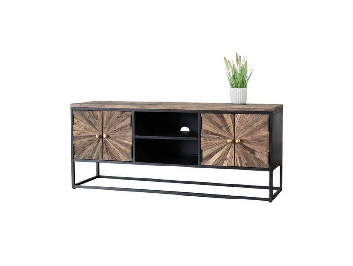 baario TV-Board TV-Board MERID Altholz, Lowboard recyceltes Massivholz & Eisen Industrial
