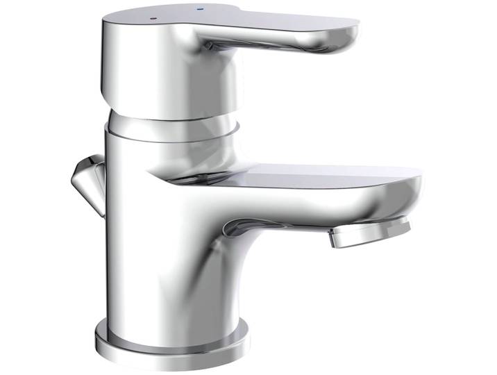 Waschtischarmatur SCHÜTTE Vico , grau (chrom), B:4,6cm, Armaturen, Waschtischarmatur, mit Zugstange, mit Ablaufgarnitur, Mischbatterie