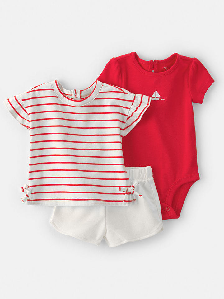 carter's 3tlg. Outfit in Weiß/ Rot - 62