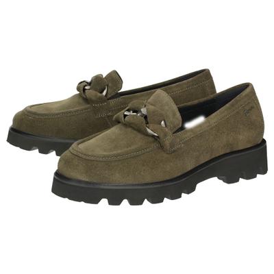 Slipper SIOUX "Meredira-727-H", Damen, Gr. 35 (UK 3), grün (dunkelgrün), Schuhe Slipper