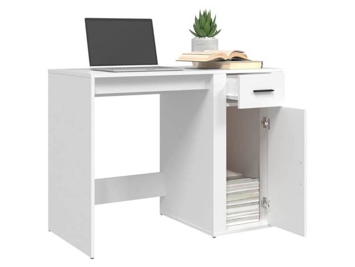 Bureau BURKE Blanc Table à écrire - 1 PERSONNE - Blanc 100x49x75 cm - Bois d'ingénierie BB495