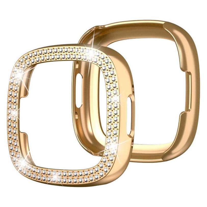 Cover-Discount Fitbit Versa 4 / Sense 2 - Glitzer Strass Schutz Case gold (EDA003791001E)