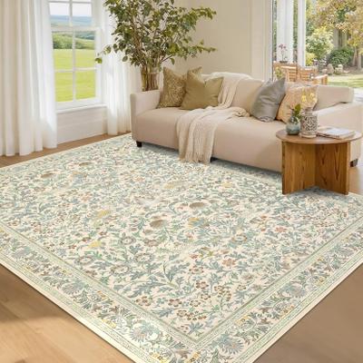 Garvee Vintage Bird Floral Print Indoor Area Rug