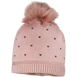 maximo Winter-Strickmütze Herzen, rosa, 53