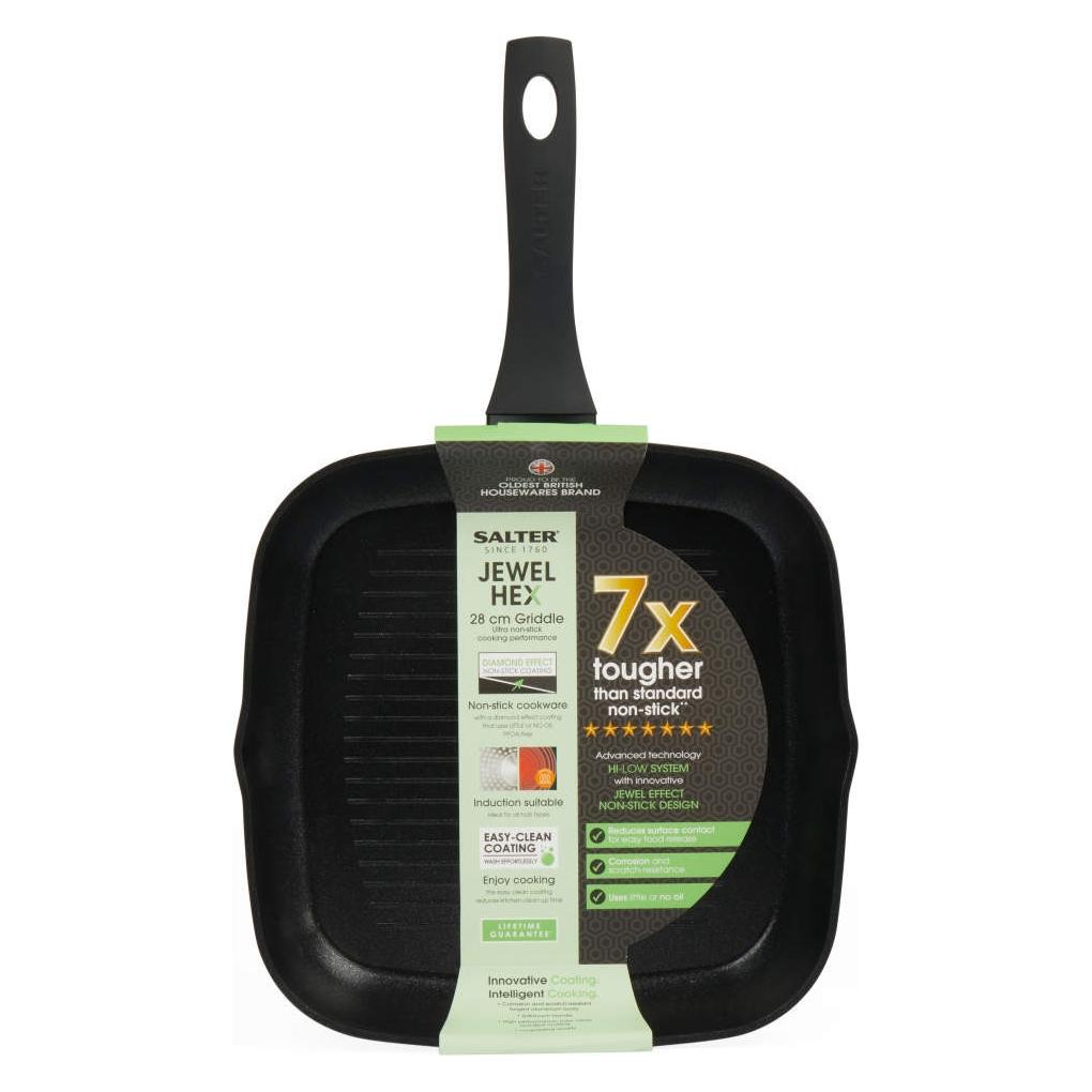 Salter BW116231SA Jewel Hex 28cm Griddle Pan (Bratpfanne, Aluminium) (BW116231SA)