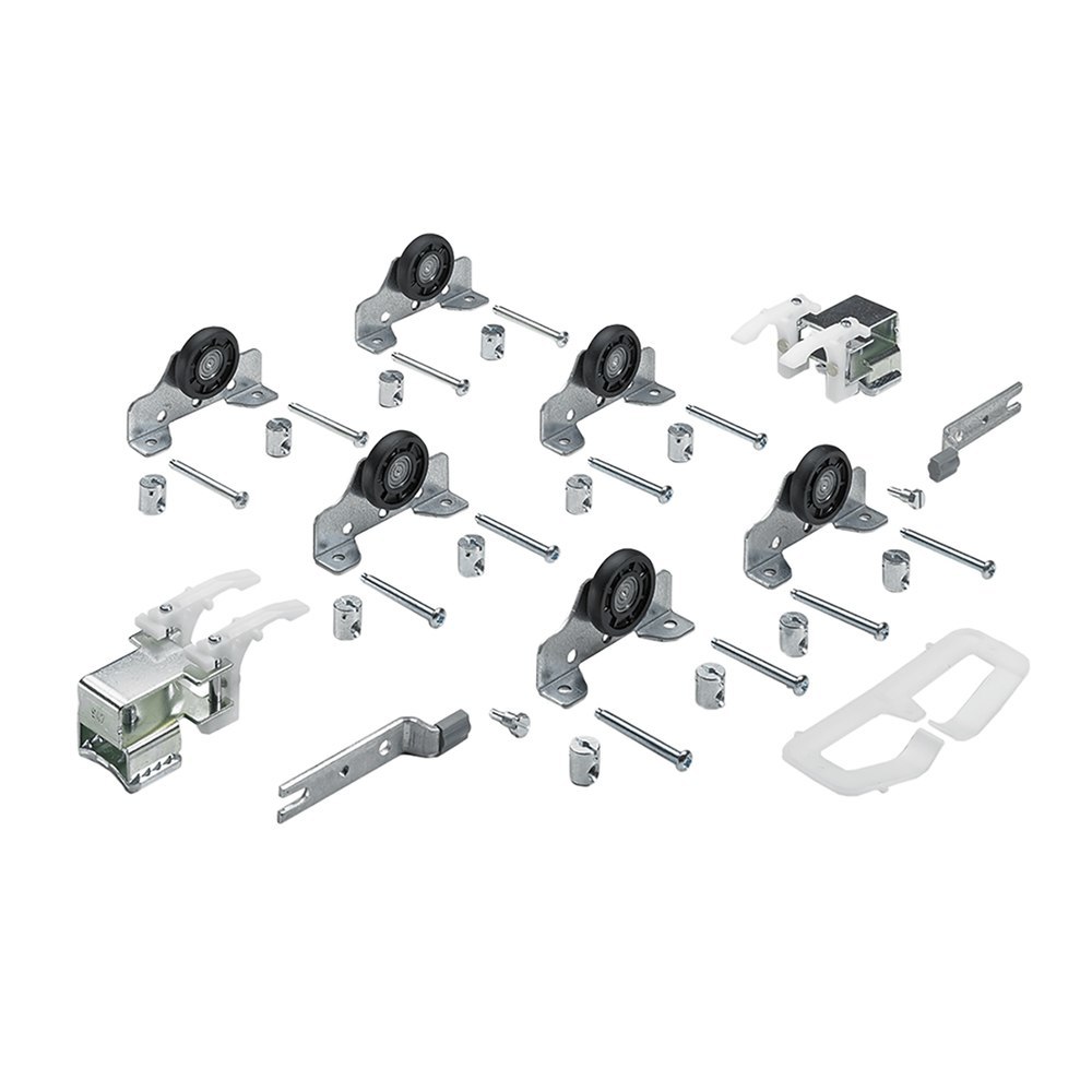 Hettich Möbel-Schiebetürbeschläge-Set, Belastbarkeit 50kg, TopLine 1, TS 16-19, für einliegende Türen 45077