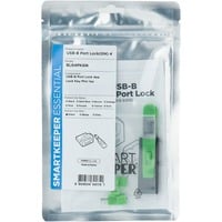 ESSENTIAL USB-B Port Lock (BL04) + Lock Key Mini (U04), Einsteckschloss Farbcode Grün, 4 Stück + 1 Schlüssel