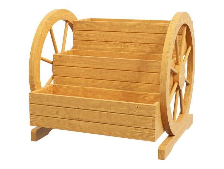 Outsunny Hochbeet, Tannenholz, Naturholz, Naturfarben, Holz, 62x57x61 cm, Gartenzubehör, Hochbeete
