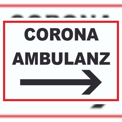 HB-Druck Corona Ambulanz Pfeil rechts Schild A4 (210x297mm)