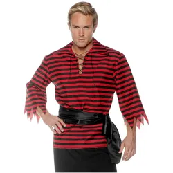 Underwraps Piratenhemd schwarz-rot gestreift (XL)