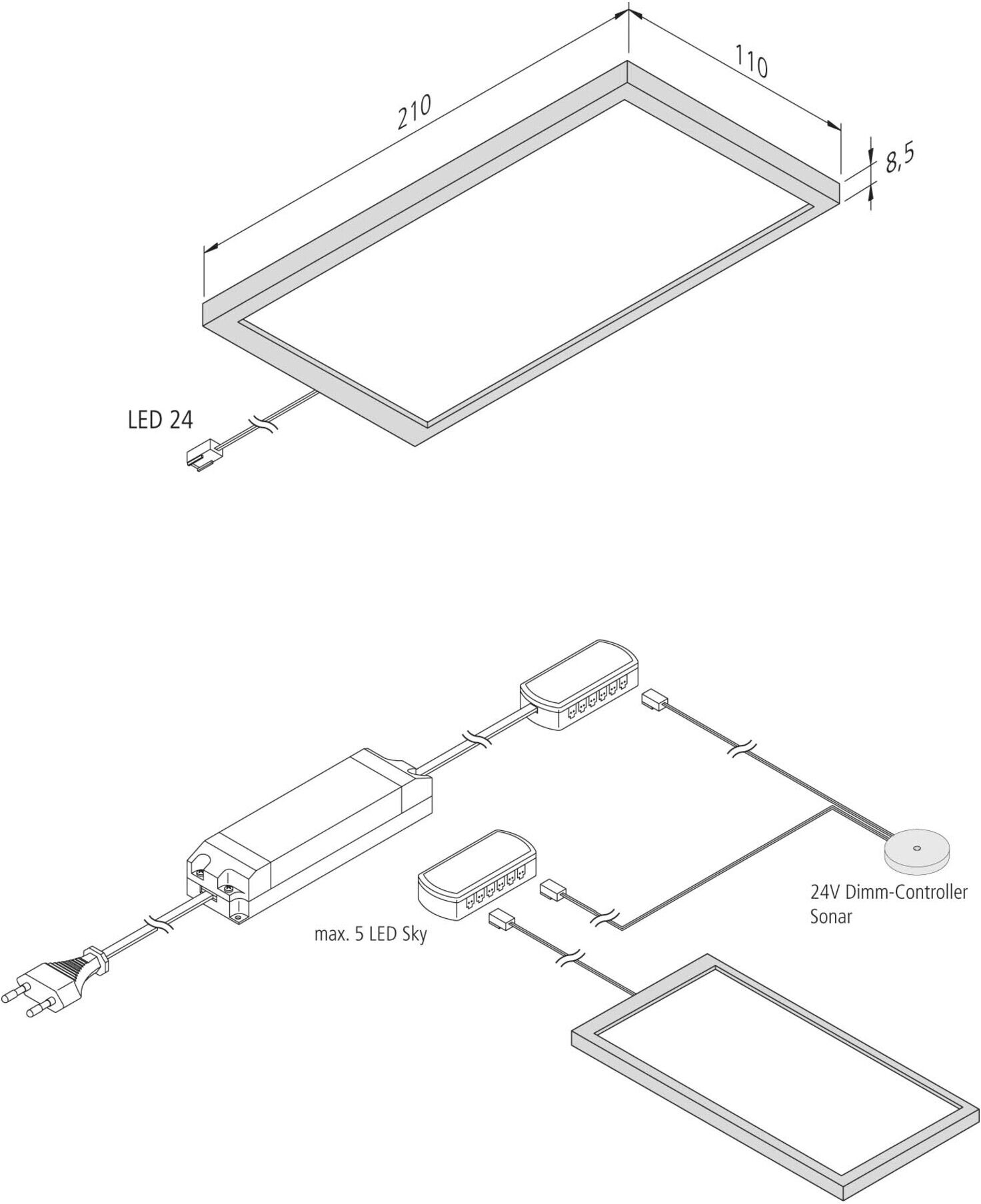 Hera LED-Unterbauleuchte 2er Set ww eds-optik 61057420282)