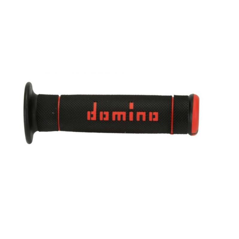 Revêtements de poignées Domino A240 Trial 125mm - Noir/Rouge