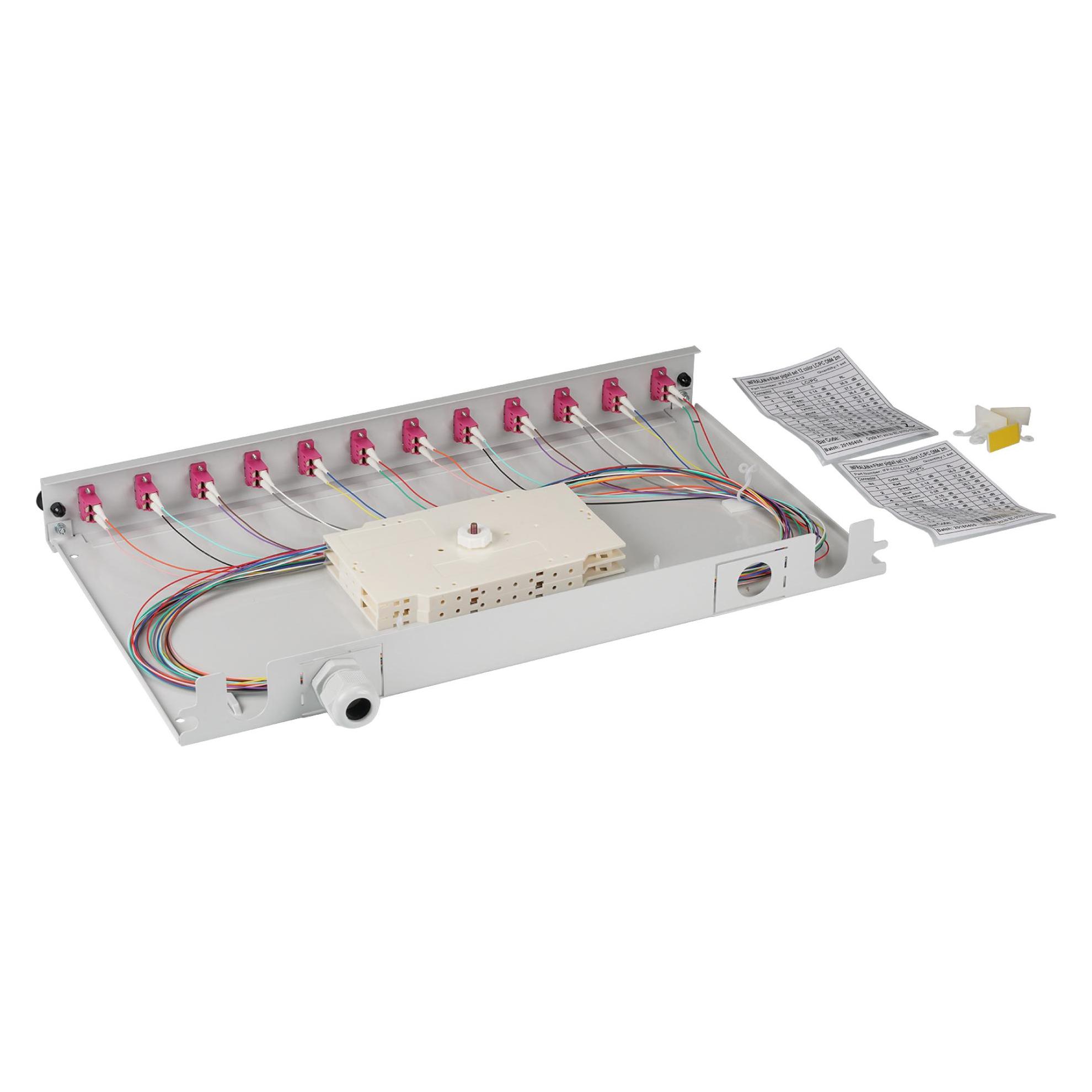 EFB Elektronik Spleissbox LC 50/125µ OM4 ausziehbar 48 Pigtails abgesetzt / 24 Kupplungen (BA71901L48OM4)