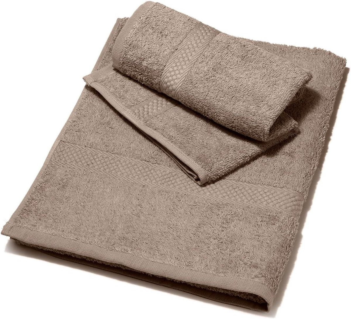Merkloos Katoenen Gastendoekje - Taupe - Klein Handdoekje voor de Badkamer