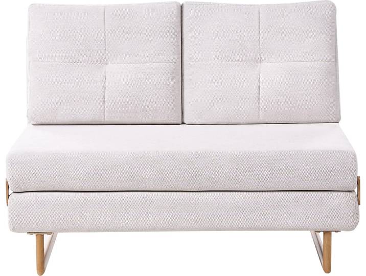 BELIANI Schlafsofa Cremeweiß Stoff 2-Sitzer mit Schlaffunktion Verstellbare Rückenlehne Kissen Klappsofa für Gästezimmer