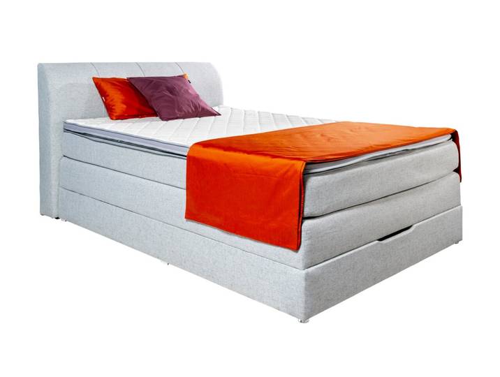 Z2 Boxspringbett BX1440 MODESTO, silber, Stoff