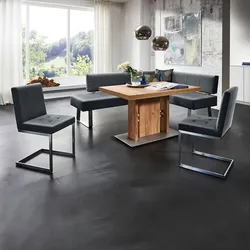 Komfort & Wohnen Eckbank Spider Stoff Grau Dunkelgrau