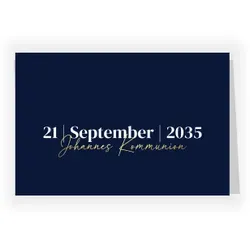 Einladungskarte Kommunion: Schlichte Eleganz mit Foto in Blau