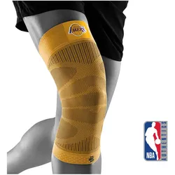 BAUERFEIND SPORTS NBA Kompressions-Kniebandage Gelb, Los Angeles Lakers XL